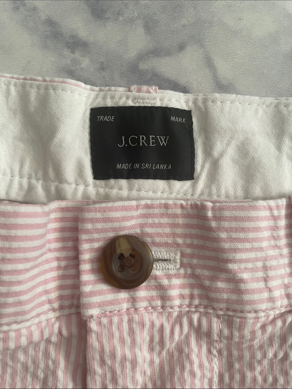 J. Crew Pink and White Seersucker Bermuda Shorts